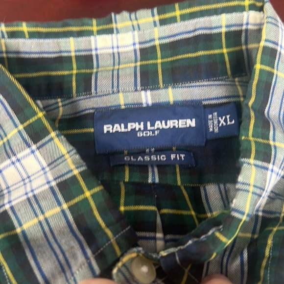 Ralph Lauren Golf Green Plaid Button Down Long Sleeve Shirt Excellent Used Cond - Picture 3 of 3